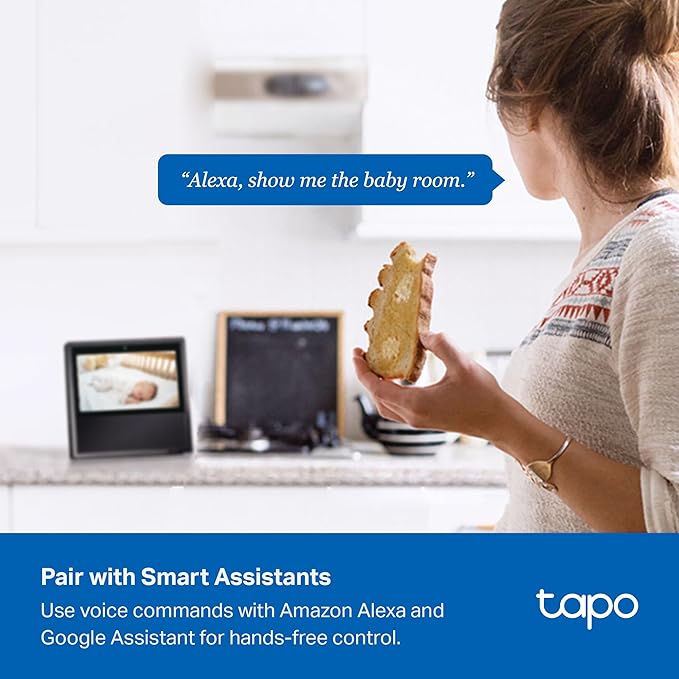 Tapo 3K 5MP Indoor Security Camera for Baby Monitor, Pet Camera w/Smart Motion Tracking, 360ยฐ Pan/Tilt, IR Night Vision for Home Security, Works w/Alexa & Google, RoomCam 3K 360ยฐ