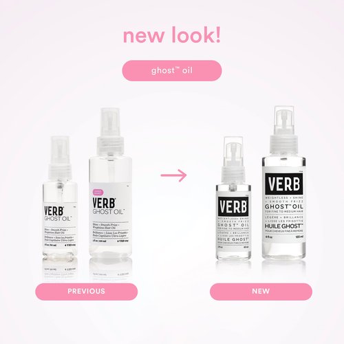 VERB Ghost Oil, 4 fl oz- Weightless Hair Oil for Fine to Medium Hair – Smooths Frizz, Adds Shine – No Parabens, Gluten or Harmful Sulfates (Pack of 2)