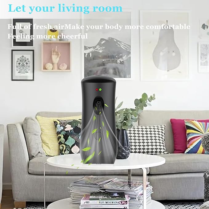 (3-Pack) Automatic Fragrance Dispenser Wall-mounted Aerosol Spray Air Freshener for Hotels, Home, Indoor, Offices, Schools, Restaurants, Commercial Place (001, Black)