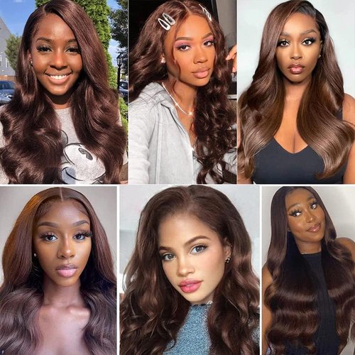 Condescension Brazilian Human Hair Bundles 16 18 20 Inch Body Wave 3 Bundles Human Hair 100% Unprocessed Remy Brazilian Virgin Weave Hair Chocolate Brown 4 for Women