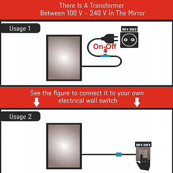 Asymmetrical Bathroom LED Mirror, Modern Irregular Shape Wall Mirror with LED Lights, Frameless Aesthetic Backlit LED Illimunated Vanity Mirror (38" x 19" inc)