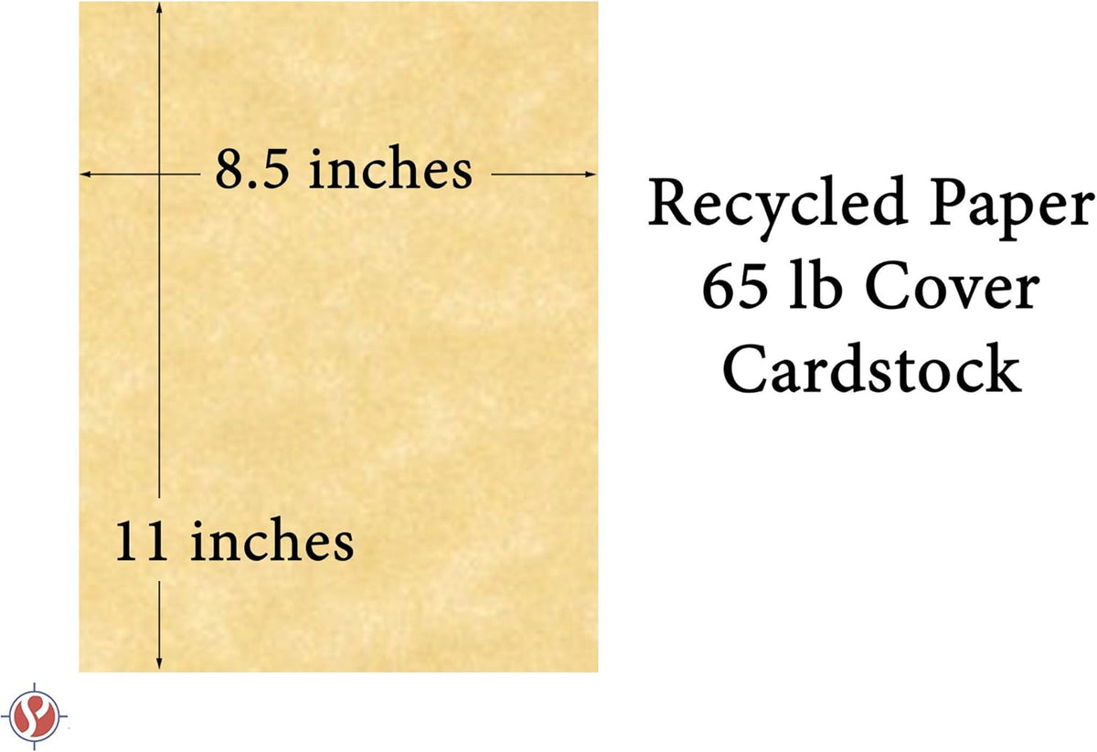 New Champagne Stationery Parchment Recycled Paper | 65Lb Cover Cardstock | 8.5" x 11" Inches | 50 Sheets Per Pack