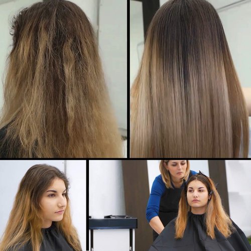 Brazilian Keratin Hair Blowout Treatment Express Formula 300ml Bottle Includes 120ml Clarifying Shampoo and Brush/Comb