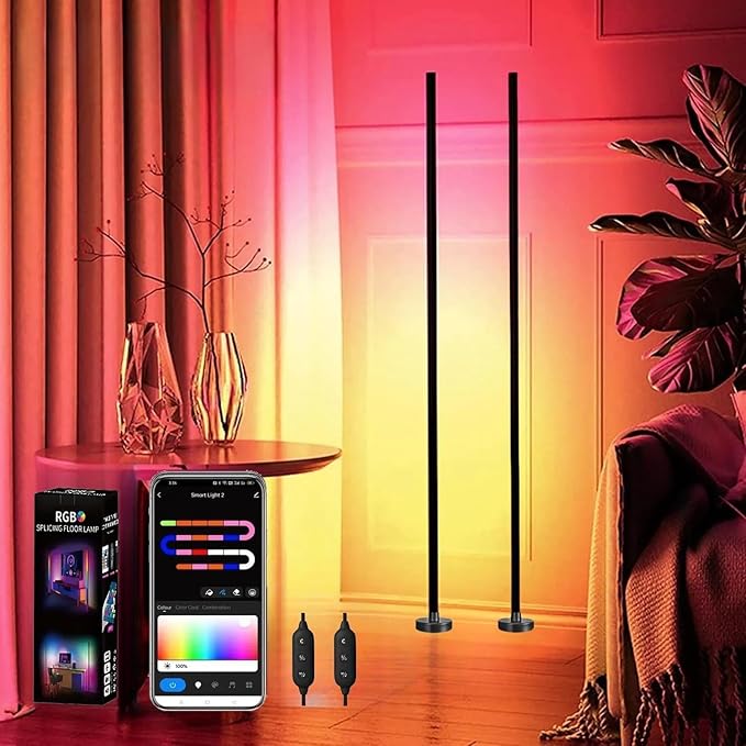 AMill RGB LED Ambient Light, USB Powered, Bluetooth APP Control, Music Sync, 1000+ Lighting Modes, DIY Splice Atmosphere Lamp for Home Decoration (1)