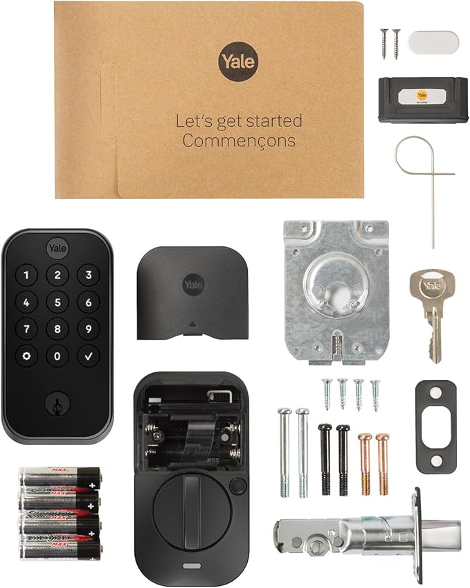 Yale Security Assure Lock 2 Touch Deadbolt, Black Suede Keyed Smart Entry Door Lock with Wi-Fi Connected Keypad and Fingerprint Scanner for Code Entry and Remote Access, YRD410-F-WF1-BSP