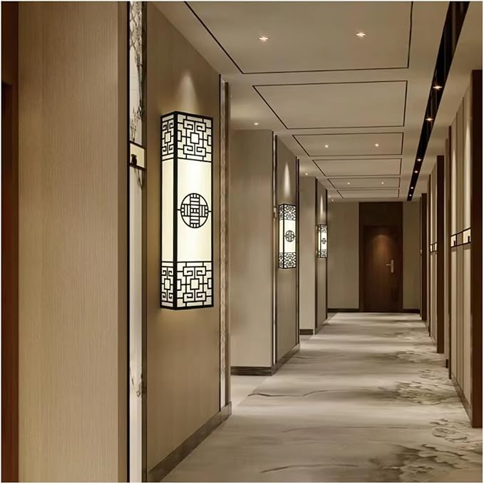 Chinese Style Bedroom Wall Lamp Strip Shaped Zen Background Wall Bedside Lamp Living Room,for Bedroom