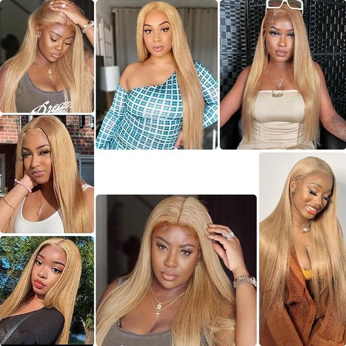 Condescension Brazilian Human Hair Bundles 18 20 22 Inch Straight 3 Bundles Human Hair 100% Unprocessed Remy Brazilian Virgin Weave Hair Honey Blonde 27 for Women