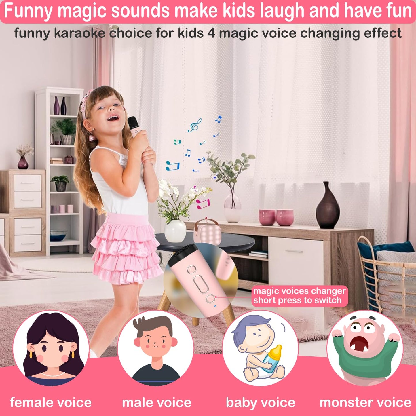 Mini Karaoke Machine for Kids & Adult, 4-12 Years Old Girls Christmas Birthday Gift for Girls & Boys, Karaoke Toys Gifts for Girls Ages 4, 5, 6, 7, 8, 9, 10, 12 +Year Old Birthday Party