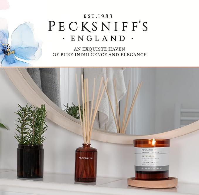 Pecksniff's Aromatherapy De-Stress Diffuser - Calming Cardamon & Clarifying Rosemary, 100 ml/ 3.3 fl oz