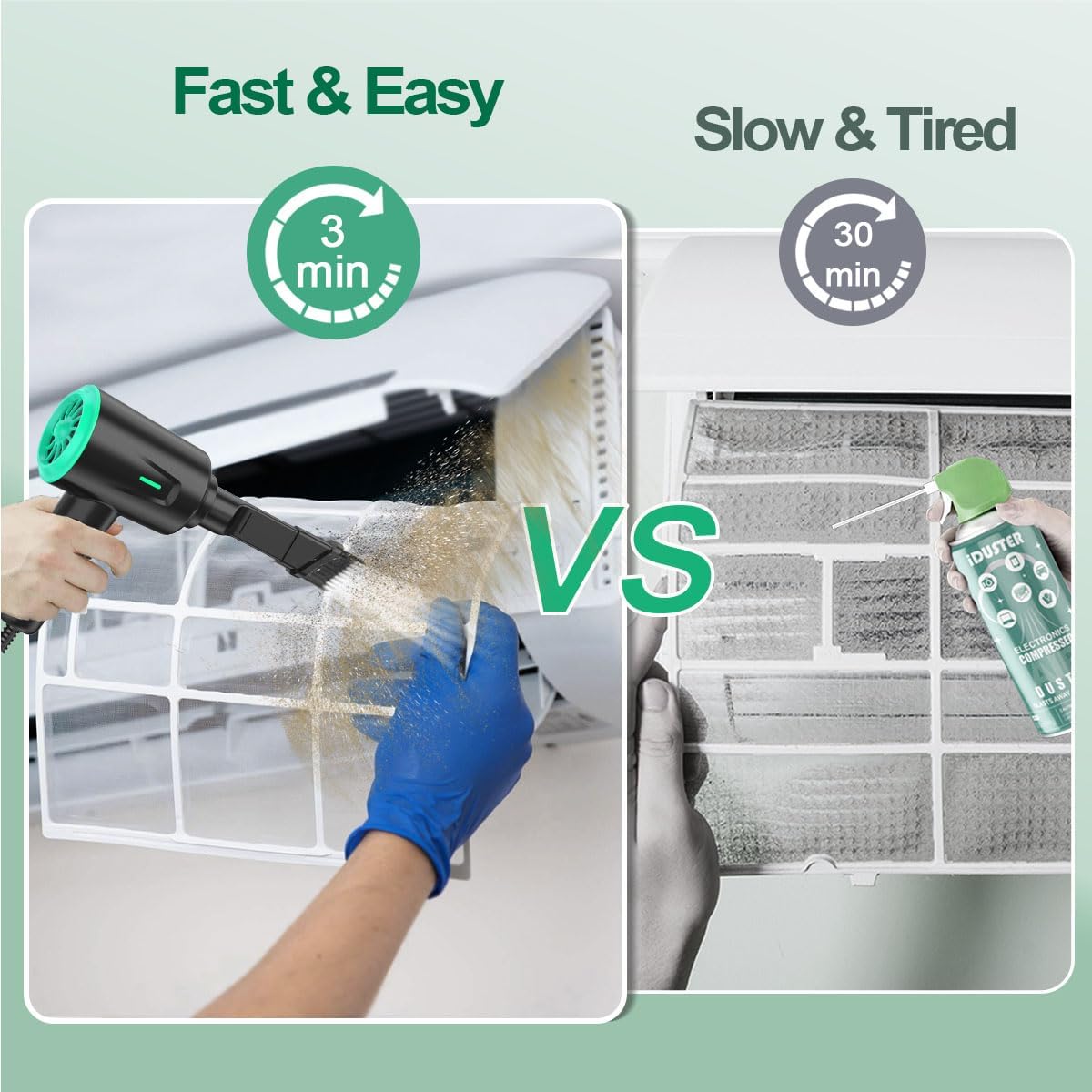 Air Duster - Electric Air Blower - 5.74oz High Power Cleaning for Computer - PC - 2 Gear Compressed Air