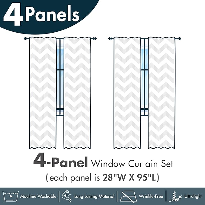 Ambesonne Animal Window Curtains Pack of 2, Little Fishes Watercolors Ocean Underwater Life Marine Theme Art, Lightweight Set with Rod Pocket, 4 Panels of - 28" x 95", Blue