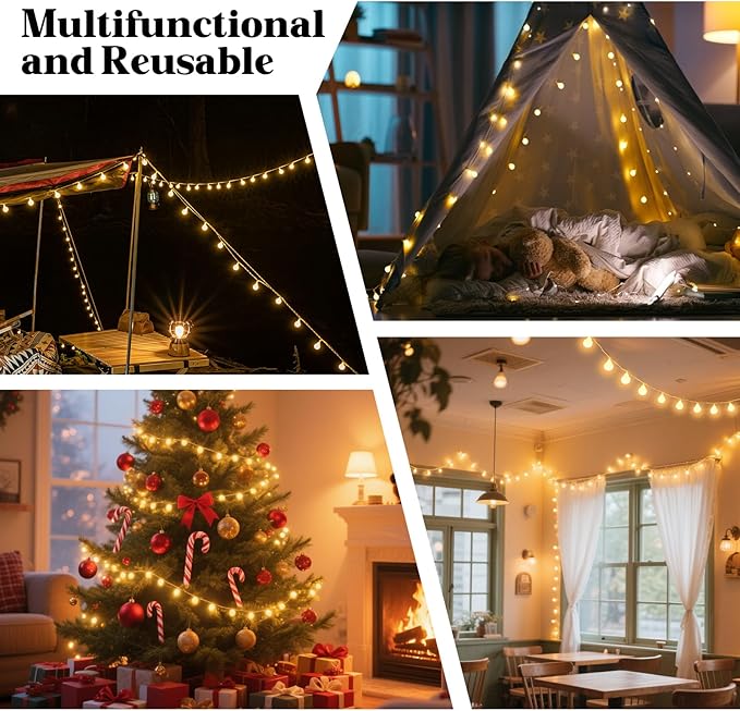 100 LED Hanging String Lights for Classroom – 33ft Plug in Fairy Lights with 8 Modes, Warm White String Lights for Classroom Decor, Teacher Supplies, Bulletin Board, Wall Display & School Decorations