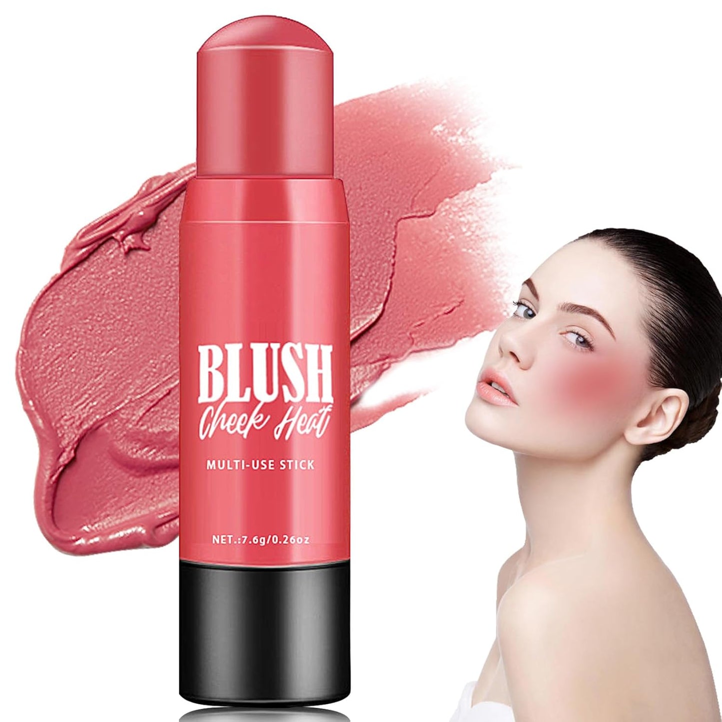 Cream Blush Stick Makeup,Blush Stick for All Skin Tones,Easy to Color,Soft Long Lasting Lightweight Blush Face Makeup Stick,Waterproof Multi Stick for Cheeks & Lip & Eyesï¼#104ï¼