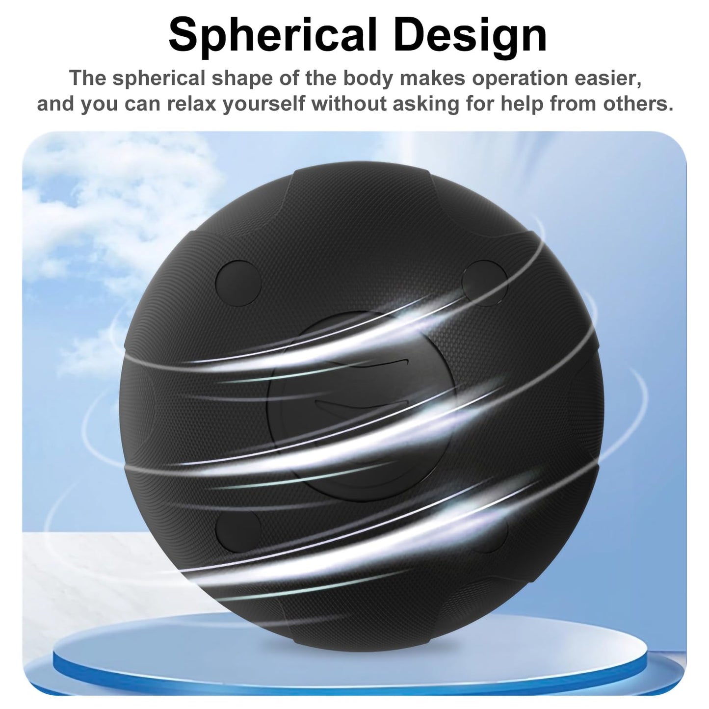 JIEJUNJIE Vibrating Massage Ball with 5-Speed Mode for Muscle Recovery, Myofascial Release - Deep Tissue Massage Ball for Trigger Point Massage - Mobility Ball Back & Hip Flexor Release Tool