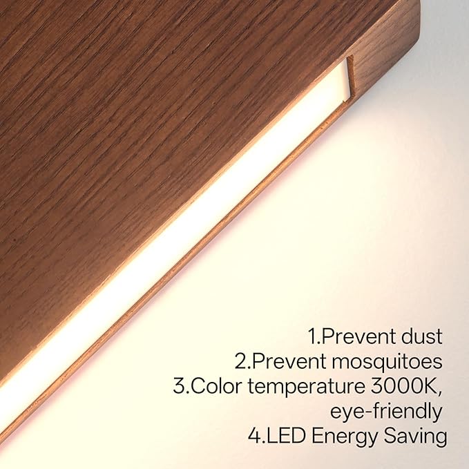 Solid Wood Wall Sconces, Slim Thin Hardwired Wall Lights, 3000K Warm White Modern Wooden Wall Sconce Lighting, Suitable for bedrooms,hallways,corridors,staircases
