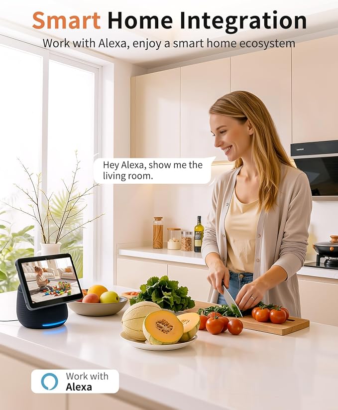 2K Cameras for Home Security, 5G & 2.4G WiFi Security Camera Indoor Outdoor for Baby Pet Dog Cat Nanny, 2-Way Audio, Color Night Vision, Siren, 24/7 Local Recording, IP65, Work with Alexa, K07-2P