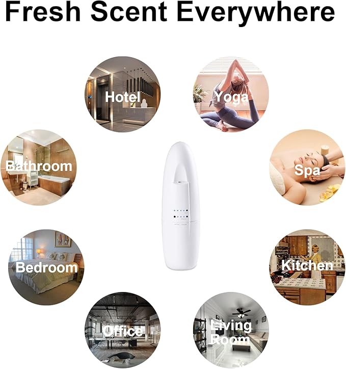 Smart Waterless Aromatherapy Essential Oil Diffuser, Professional Portable Scent Diffuser, Waterless Plug-in Aroma Diffuser for Essential Oils, 100ml Scent air Machine for Home, Large Room