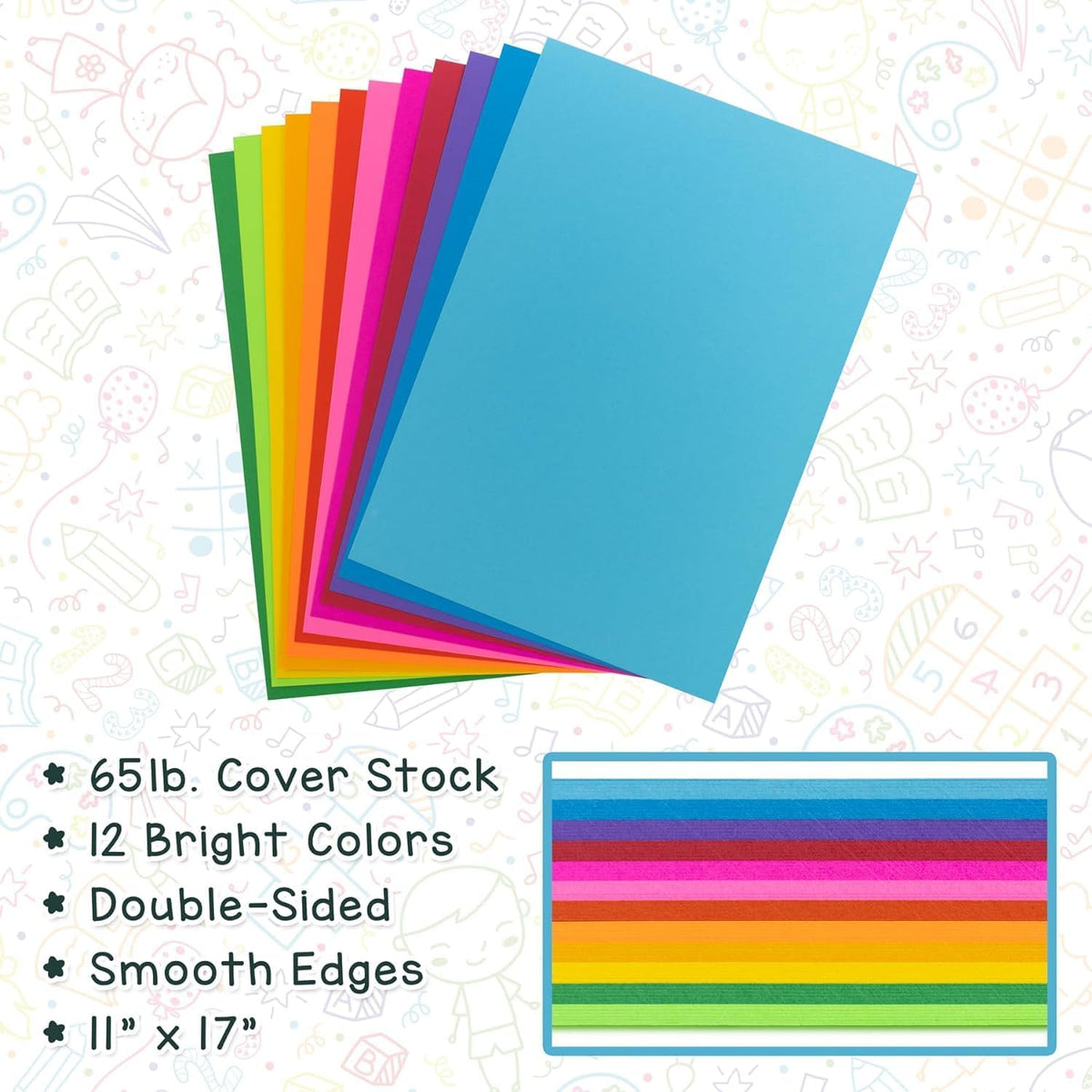 Hygloss 50 Sheets Valentine’s Day Colored Cardstock - 11x17-Inch Red and Pink Letter Size Color Cardstock Paper - 65 lb/ 176 gsm, Acid-Free, Fade-Resistant