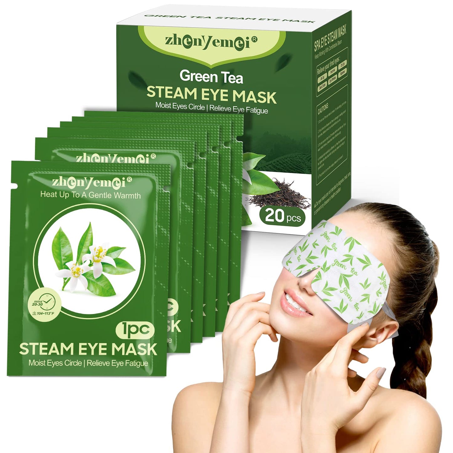 Self Heating Warm Compress for Eyes | 6A Silk Cotton Material | Heated Eye Mask for Fast Relief of Dry Eyes | No Microwave Needed | Eye Treatment Products for Dry Eye Relief | 20 Count