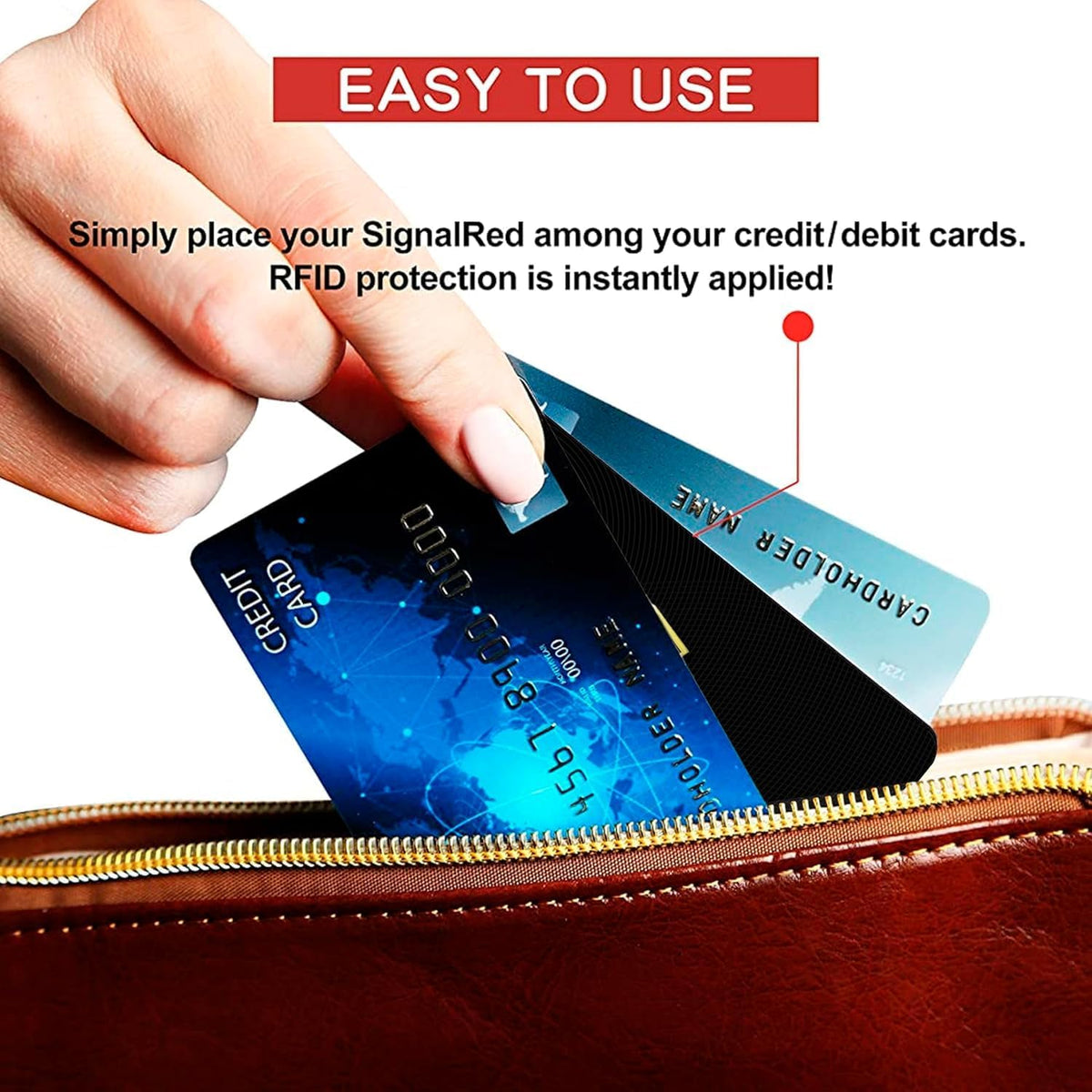SaiTech IT 50 Pack RFID Blocking Card, One Card Protects Entire Wallet Purse, NFC Contactless Bank Debit Credit Card Protector ID ATM Guard Card Blocker–(Black)