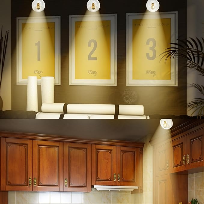 Wireless Spotlight Battery Operated with Remote Control, 2-Pack Under Cabinet Closet Light with Timer Function for Under Counter, Shelf, Bookcase, Cabinet, Paintings, Pictures, Accent