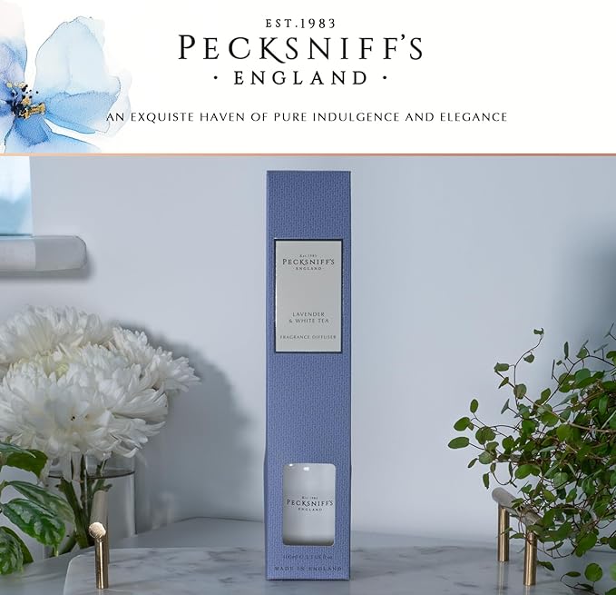 Pecksniff's Classic 100 ml/ 3.3 fl oz Reed Diffuser Set, Lavender & White Tea