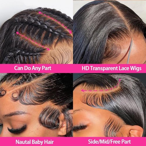 Oiosir 20 Inch Lace Front Wigs Human Hair 200 Density 13x4 HD Lace Front Wigs Human Hair Pre Plucked Glueless Wigs Human Hair for Women Straight Lace Frontal Wigs Natural Color