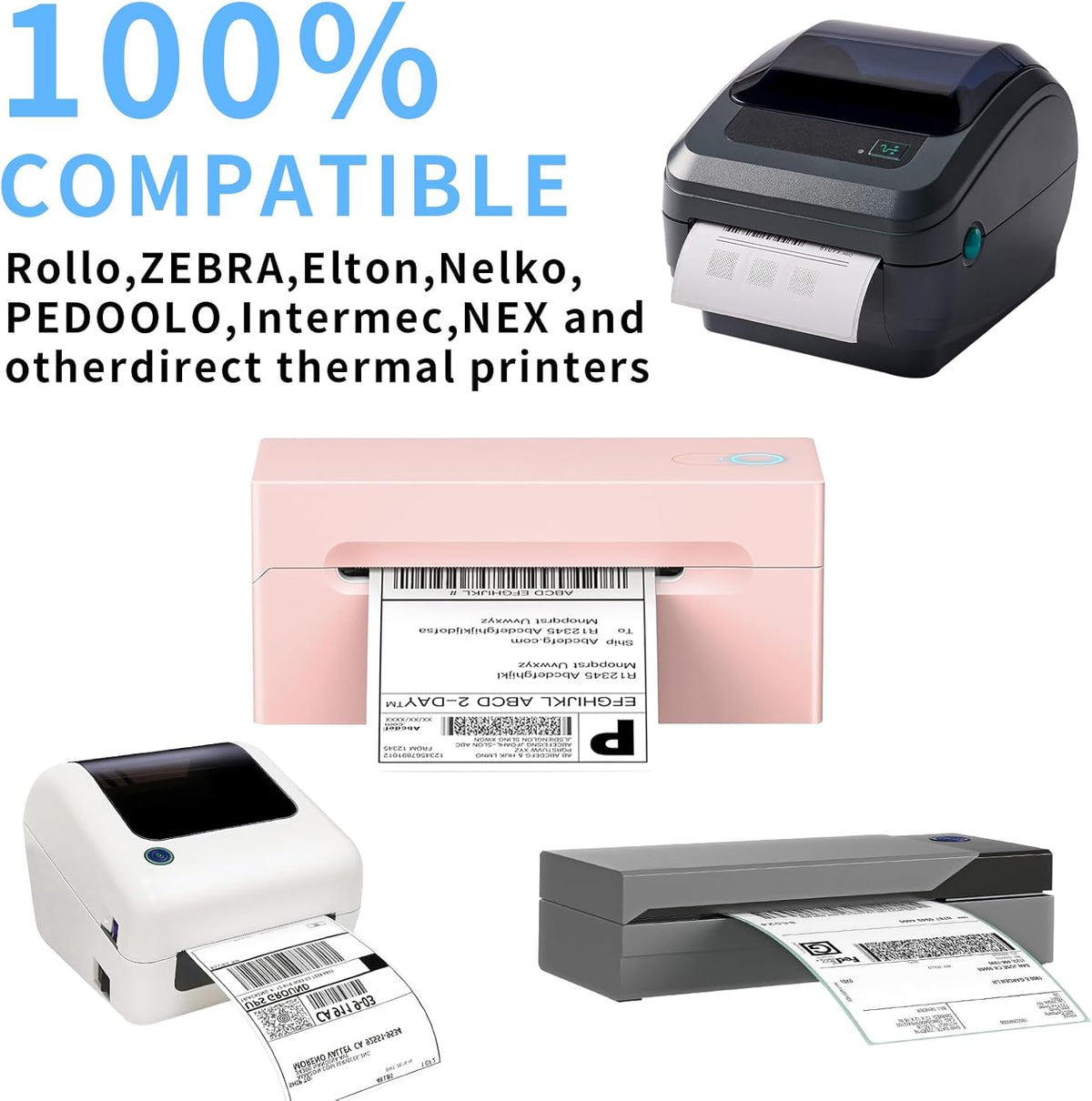 Direct Thermal Label-Shipping Label 4x6-NefLaca Thermal Printer Sticker 4"x6",Compatible with Rollo,Nelko,Zebra. MUNBYN Printer(Pack of 1000 Labels)