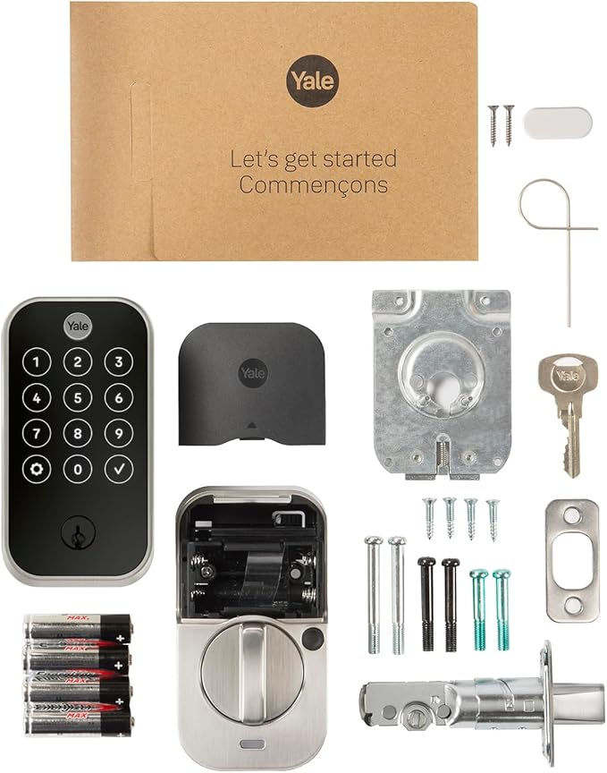 Yale Assure Lock 2 Touch Deadbolt, Satin Nickel Keyed Smart Entry Door Lock with Bluetooth Connected Touchscreen Keypad and Fingerprint Scanner for Code Entry (No Wi-Fi), YRD420-F-BLE-619