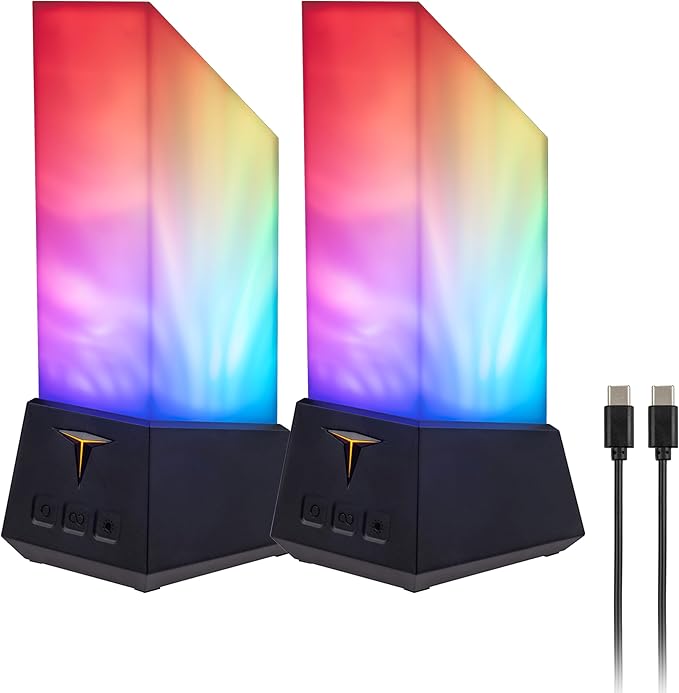 Enbrighten Vibe Smart Gaming Tabletop Galaxy Projector Titan Tower Plug in Night Light with Space Nebula Effects, Parties, Kids & Adults, Alexa and Google Compatible 84121