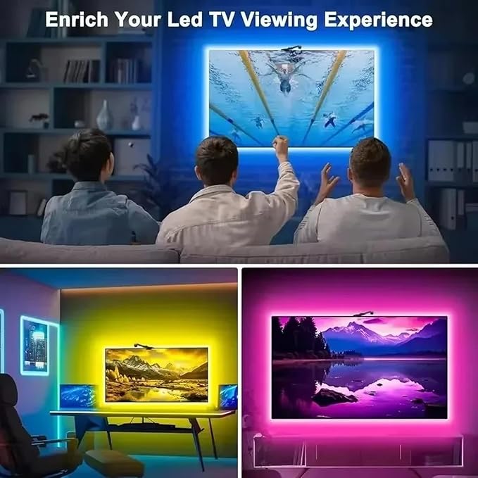 RadiantFlux Smart TV LED Backlight,12.5ft LED Strip Light,LED Light for 40-60 Inch TV,Lights Sync with Screen and Music, Remote Control and Smart APP Control,Smart Lighting for Movies,Games