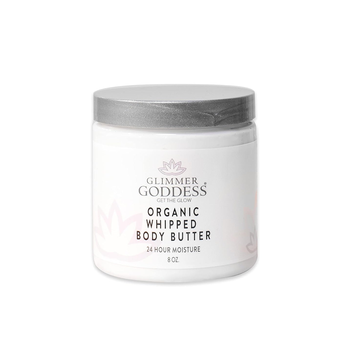 Glimmer Goddess Organic Whipped Body Butter for Women - Moisturizer Cream with Shea & Cocoa Butter, Almonds & Coconut Oil - Spiced Orange, 8oz
