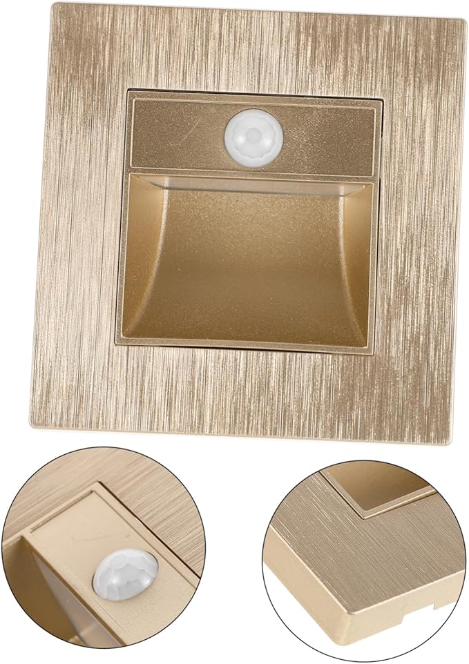 Healifty Motion Sensor Led Step Light Warm Induction Lighting for Stairs Aisles Eye-Friendly Recessed Design for Indoor Outdoor Use Soft Glow for Safe Navigation