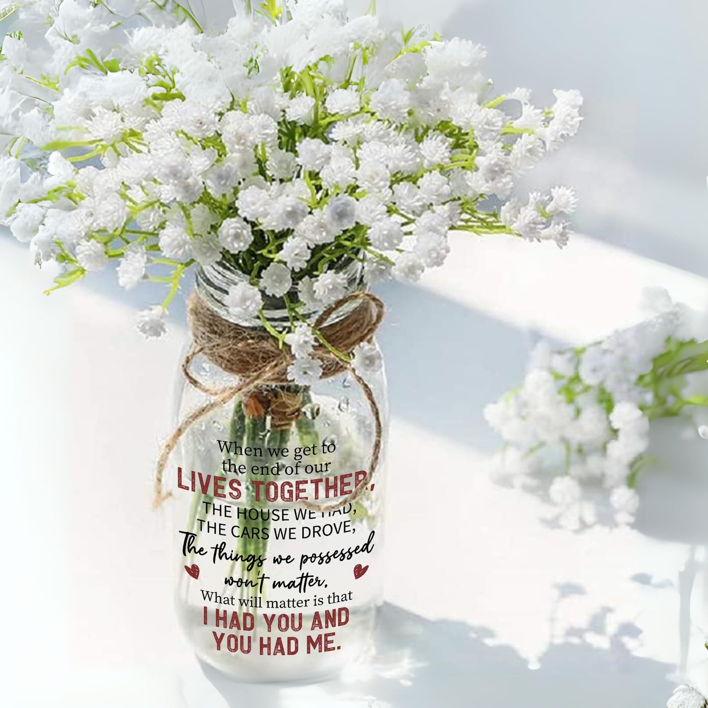 You and Me We Got This Gifts for Older Couples, 40th 50th Wedding Gifts for Couples 2025, Love Romantic Gifts for Her Him Wife Husband, Wife Gifts from Husband Mason Jar Valentines Night Light 14oz