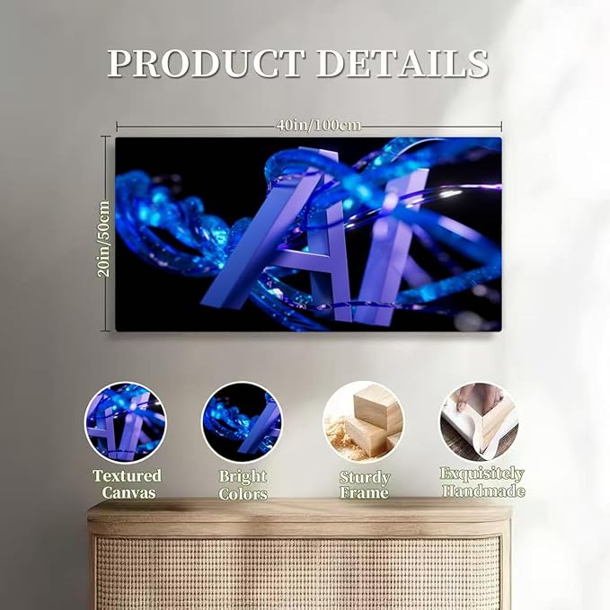Wibinuki Wall Art Wall Decor Wall Paintings Artificial Intelligence Machine Learning Large Language Model for Living Room Bedroom Bathroom Home Decor Can Be Hung Directly 20"x 40"
