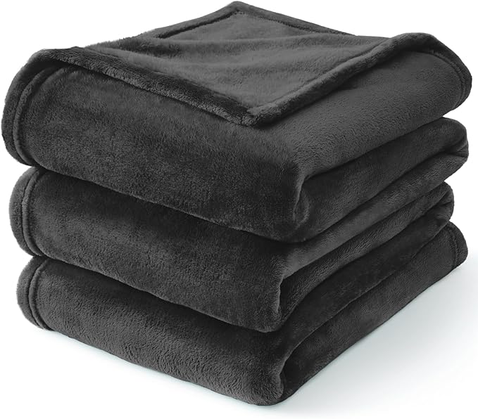 BEDELITE Fleece Blanket Charcoal Grey Throw Blankets for Couch & Bed, Luxury Plush Cozy Fuzzy 50x60 inches, Super Soft Warm Lightweight Throw for Travel Camping
