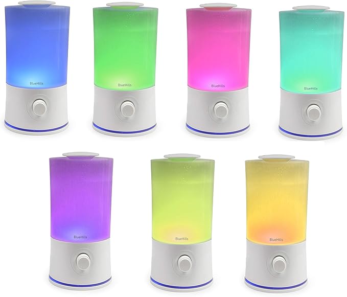 BlueHills Premium Large 2500 ML and 2000 ML XL Essential Oil Diffusers Humidifier Combo Set of 2 for Large Room Home with Décor LED Lights Great Gift – White