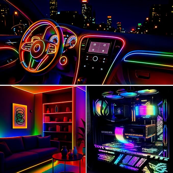 16.4FT WS2812B WS2812 3mm Ultra Narrow LED Strip,DC5V 100LEDs/m Individually Addressable Dream Color Flexible Smart Light Tape for Bedroom,Kitchen,Stage,TV Backlight(No Adapter or Controller)