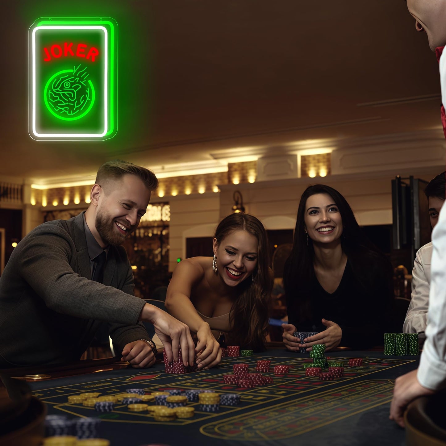 Mahjong Neon Sign for Wall Decor - Game Neon Acrylic USB Powered LED Wall Art Decor, Light Up Sign Dimmable, for Man Cave Bar Club Mahjong Party Casino Room 14.02" x 10.12"""
