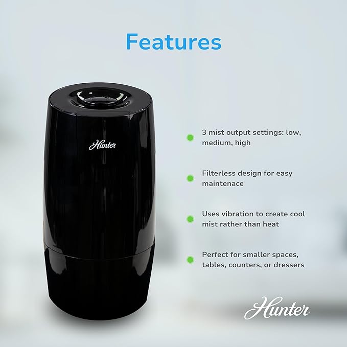 Hunter Fan Company Aspire Cool Mist 0.7 Gal Ultrasonic Humidifier-Black