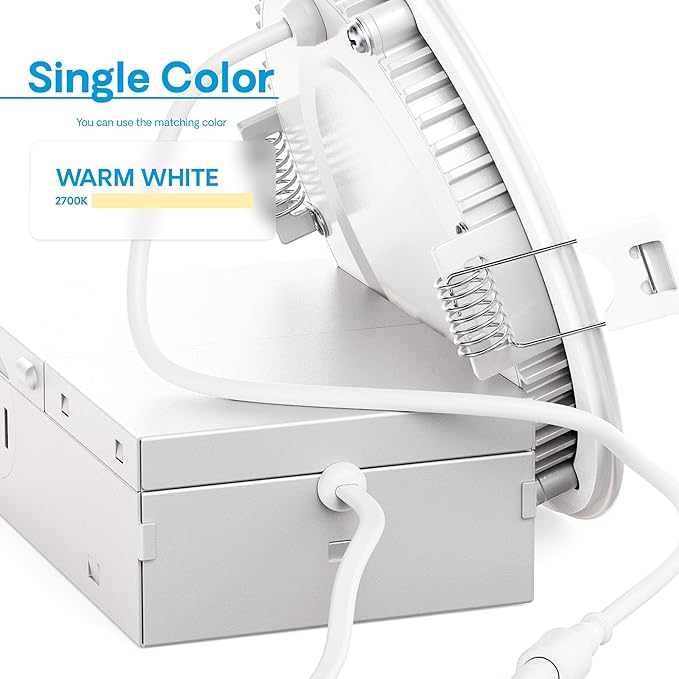 INFIBRITE 4 Inch 2700K Soft White 9W 750LM Thin LED Ceiling Light Kit, Dimmable, Wet Rated (24 Pack)
