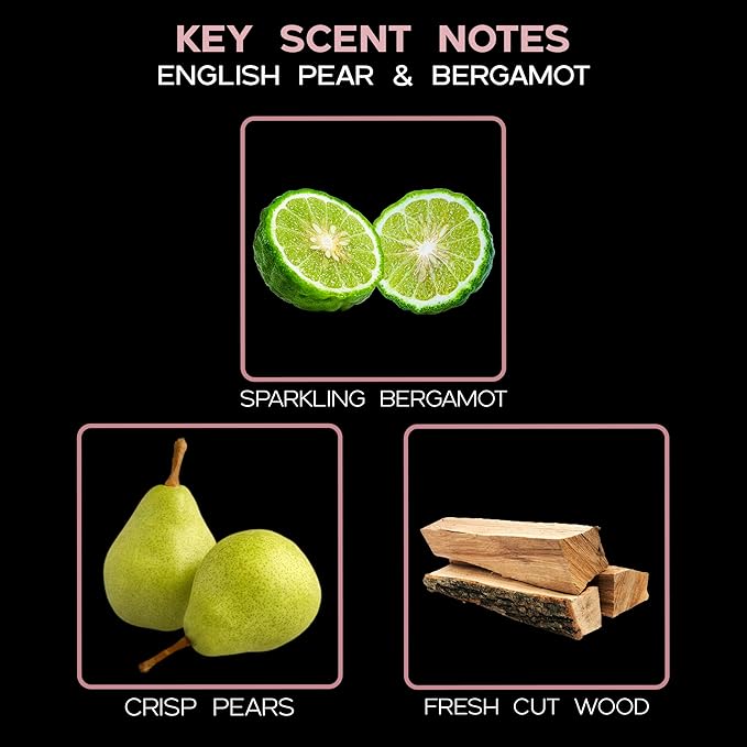 LOVSPA Reed Diffuser Set, English Pear & Bergamot Scented Oil Diffuser with Sticks, Home Fragrance Accessories for Bathroom Shelf Decor, Aroma Diffusers for Home or Office Desk, USA Made