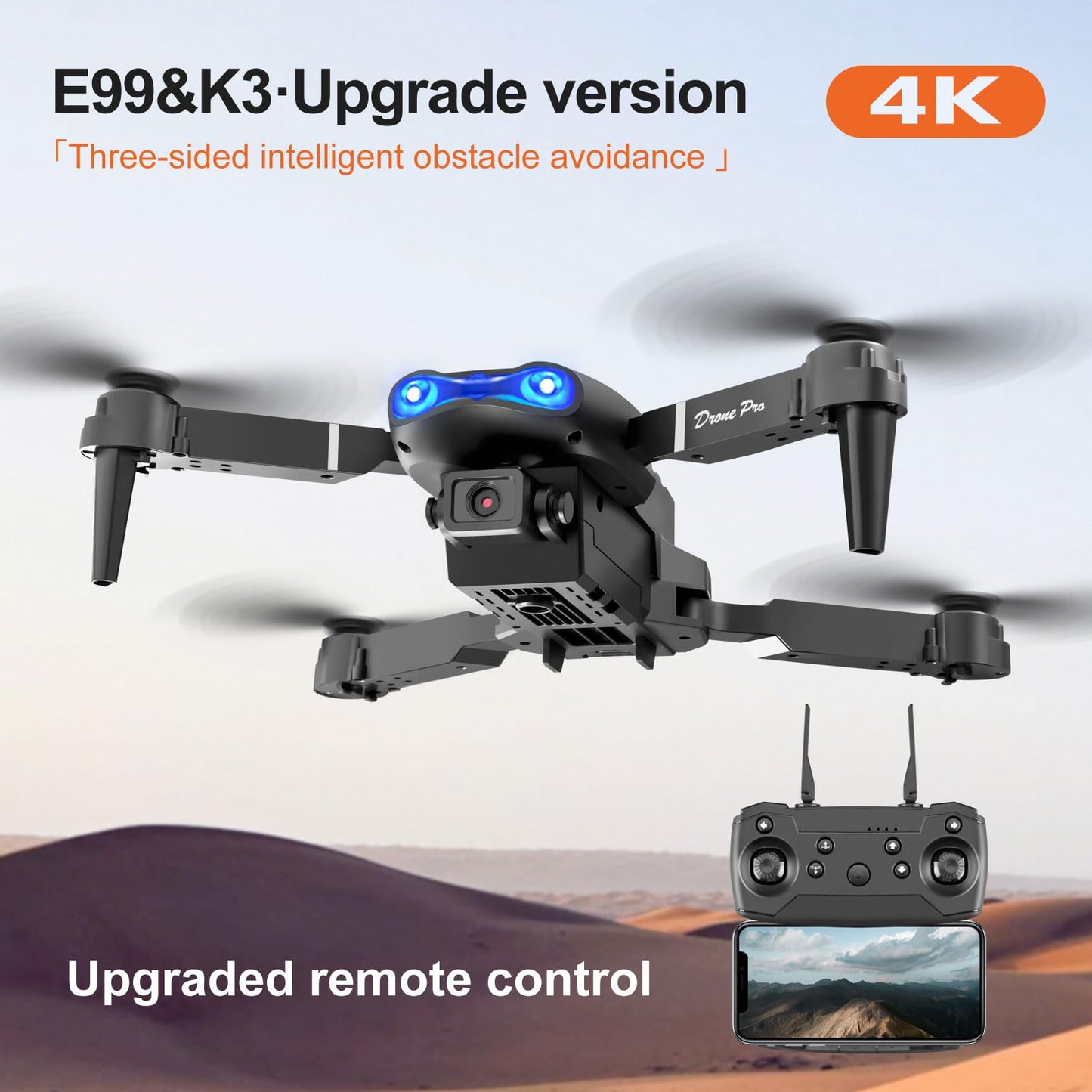 FPV Drone with 1080P Dual HD Cameras Upgraded Version RC Quadcopter for Adults and Kids, Beginner WiFi RC Drone Live Video, One Key Take Off/Land