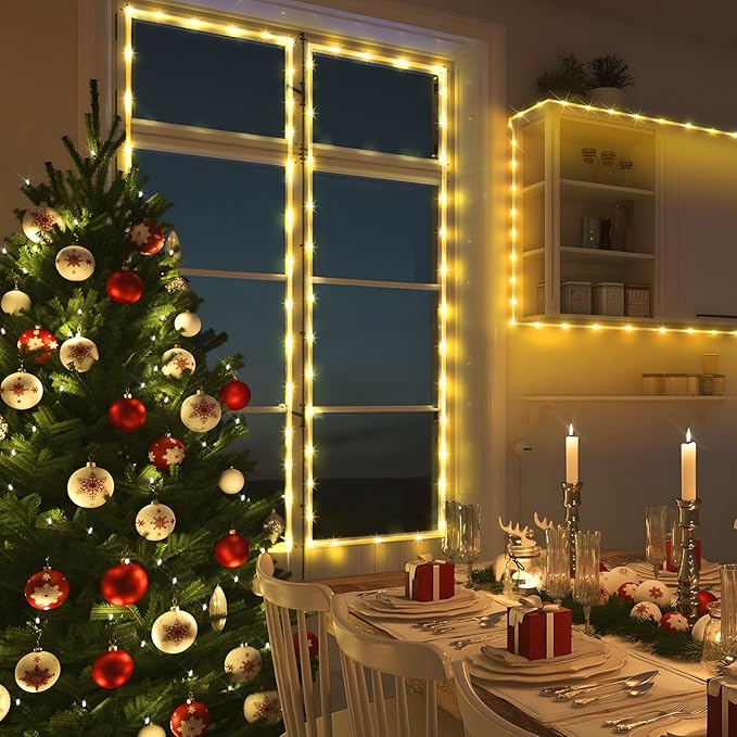 KNONEW 328FT 1000LED Rope Lights for Outside,Outdoor String Lights Waterproof 8 Modes Clear Tube Light for Indoor,Bedroom,Wedding,Garden,Patio,Christmas,Tree,Rv,Holiday Decoration(Warm White)
