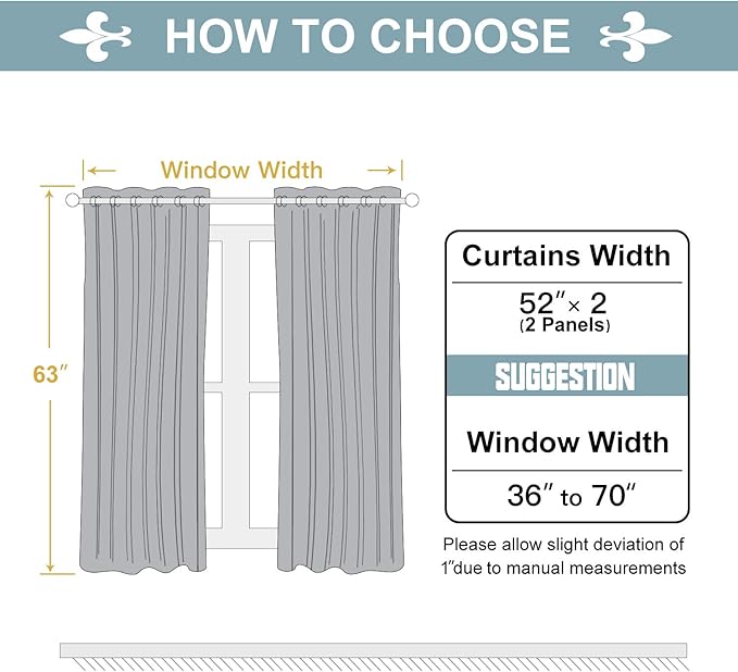 ChrisDowa 100% Blackout Curtains for Bedroom with Black Liner, 2 Thick Layers Total Blackout Thermal Insulated Grommet Window Curtains 2 Panels Set (Brown, 52 x 63 Inch)
