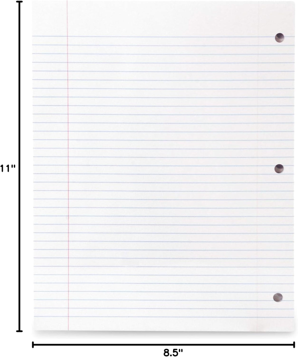 Mintra Office Filler Paper (College Ruled, 600 Sheets (6pks of 100)) - for 3-Ring Binder, Notepaper, Loose leaf filler paper, punched, bulk pack