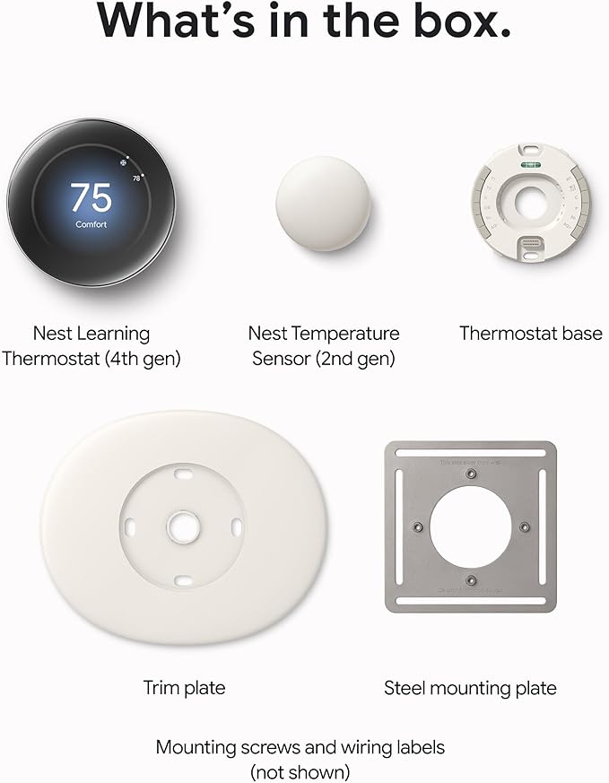 Google Nest Learning Thermostat (4th gen) + Nest Temperature Sensor (2nd gen) - Silver