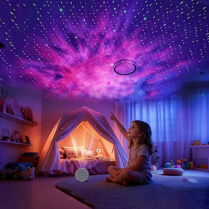 Rare Blue Laser Star Projector with Remote Control,Premium ABS Build & HD Lens, Ultra-Soft Realistic Nebula, Dimmable 16M Colors for Bedroom/Game Room/Party(Blue Stars)