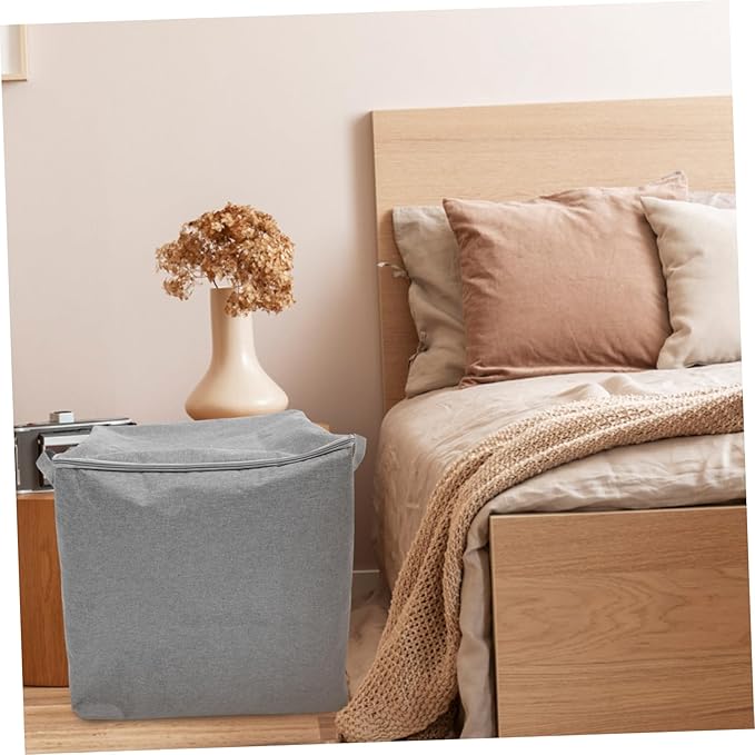 Mobestech Large Capacity Folding Storage Box for Clothes and Blankets Cotton Cloth Organizer with Space Saving Design Multi Function Bedroom and Closet Container for Books and Bedding Gray