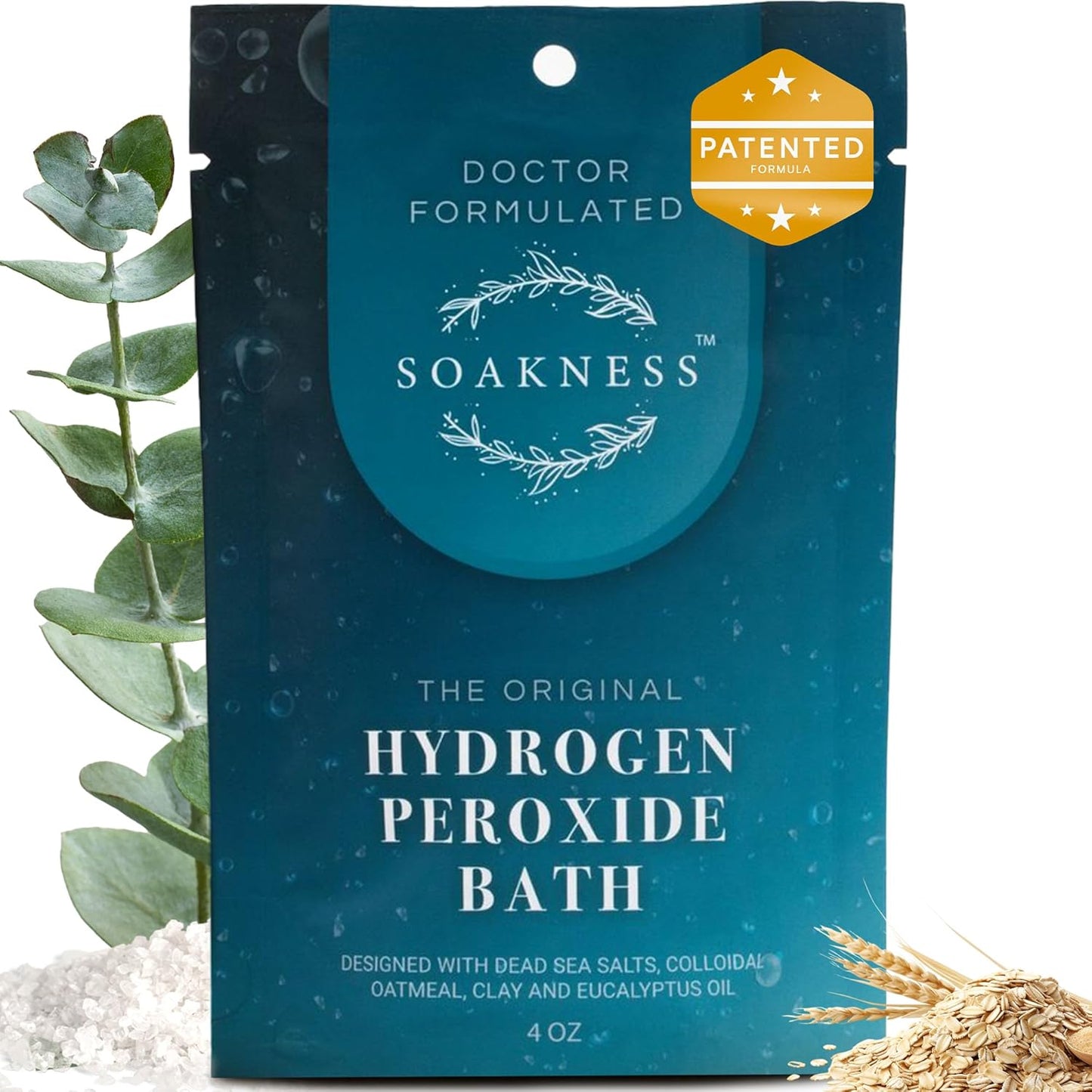 Hydrogen Peroxide Epsom Salt Bath Soak - USA-Made â Patented Bath Salts, Muscle Recovery, & Skin Detoxification â Magnesium Salts for Bathing - Doctor Formulated Pure Epsom Salt (1-Pack)